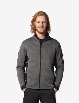 FHB Christoph Strick-Fleece-Jacke, anthrazit-schwarz, Größe 2XL