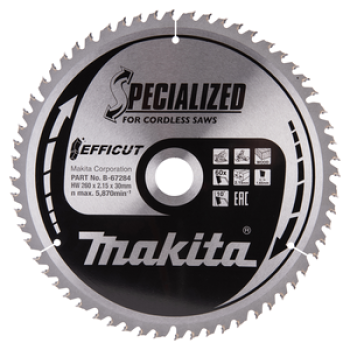 Makita Kreissägeblatt Efficut 260 × 30 mm, 60 Zähne B-67284