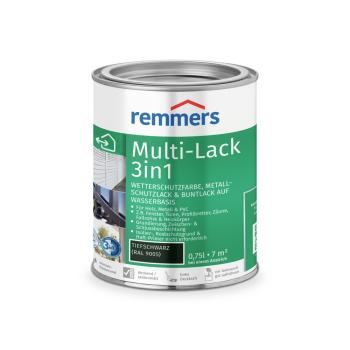 Remmers Multi-Lack 3in1 – tiefschwarz (RAL 9005) – 0,75 l