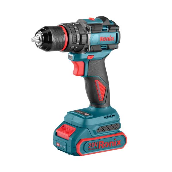 Ronix 20V Bürstenloser Akku-Schlagbohrschrauber 60N.m inkl. 2 x 2,0AH Akku + Ladegerät im Koffer