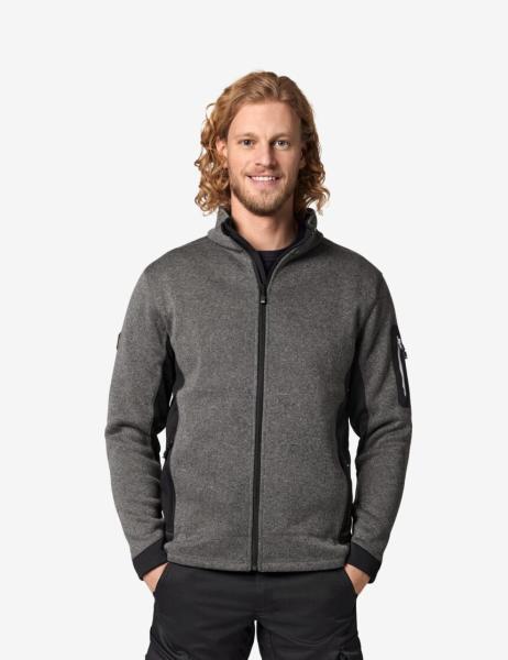 FHB Christoph Strick-Fleece-Jacke, anthrazit-schwarz, Größe L