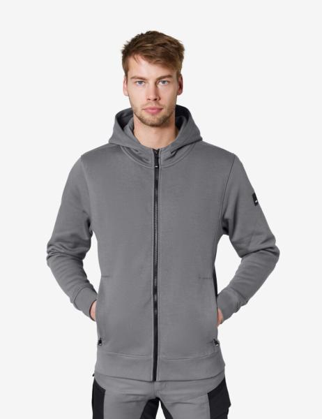 FHB Quentin Hoodie-Jacke Unisex, grau, Größe M