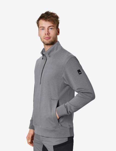 FHB Kalle Zip-Sweatshirt Unisex, grau, Größe L