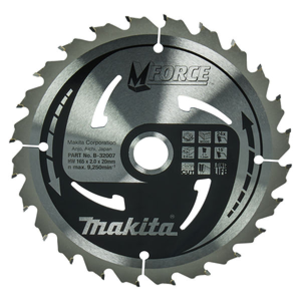 Makita Kreissägeblatt M-Force 165 × 20 mm, 24 Zähne B-32007