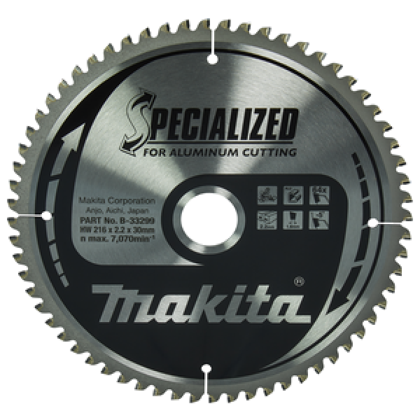 Makita Kreissägeblatt Specialized 216 × 30 mm, 64 Zähne B-33299
