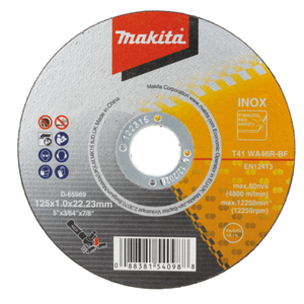Makita Trennscheibe INOX 125 × 1,0 mm 50Stück, 50 Stück D-65969-50