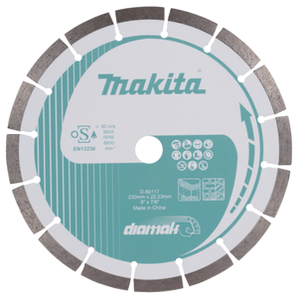 Makita Diamak 230 mm Diamanttrennscheibe D-80117