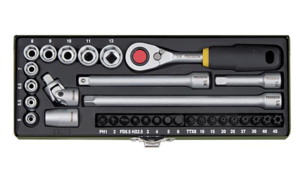 Proxxon Schraubersatz, 1/4 Zoll, 32-teilig 23078 – Herstellerabbildung
