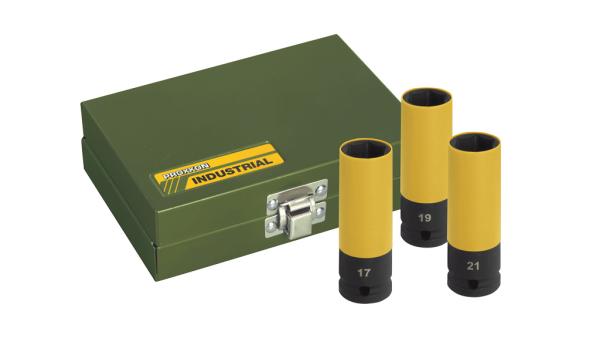 Proxxon IMPACT-Radmutter-Steckschlüsselsatz, 3-teilig, 17/19/21 mm 23938 – Herstellerabbildung