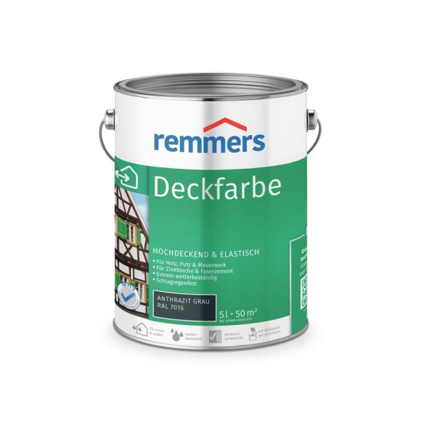 Remmers Deckfarbe – anthrazitgrau – 5 l