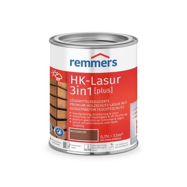 Remmers HK-Lasur 3in1 [plus] – Nussbaum (RC-660) – 0,75 l