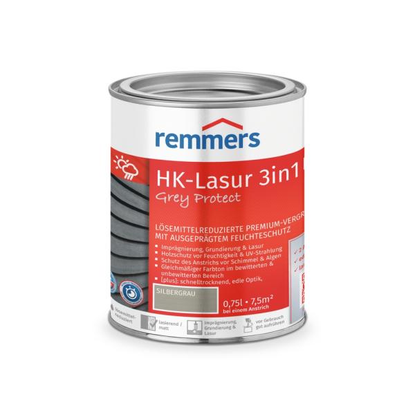 Remmers HK-Lasur 3in1 [plus] – silbergrau (RC-970) – 0,75 l
