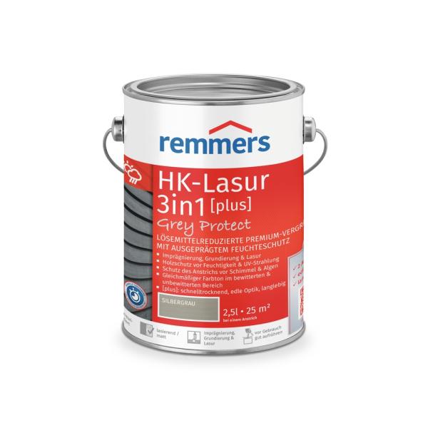 Remmers HK-Lasur 3in1 [plus] – silbergrau (RC-970) – 2,5 l