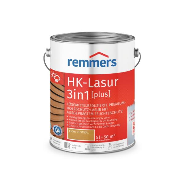 Remmers HK-Lasur 3in1 [plus] – Eiche rustikal (RC-360) – 5 l