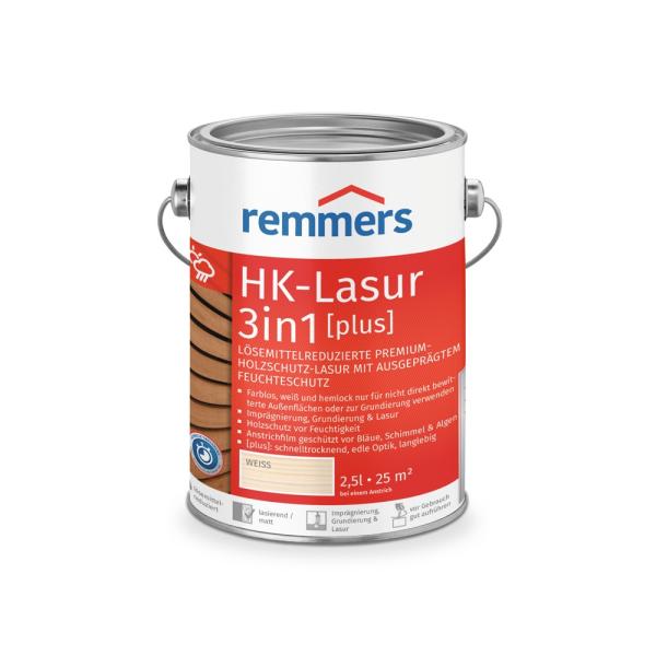 Remmers HK-Lasur 3in1 [plus] – weiß (RC-990) – 2,5 l