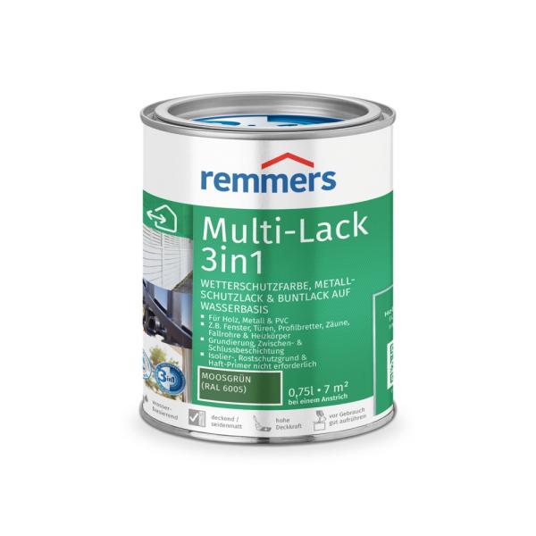 Remmers Multi-Lack 3in1 – moosgrün (RAL 6005) – 0,75 l