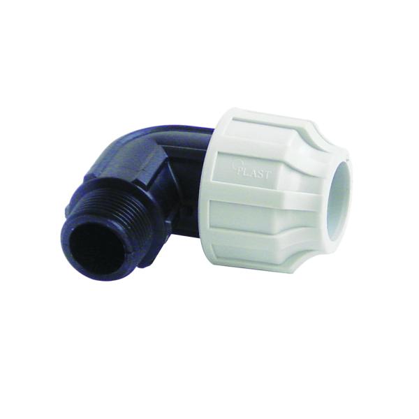 Sirocco PP-Winkelkupplung 90° mit Außengewinde 40 mm x 1 1/4 Zoll – Produktabbildung